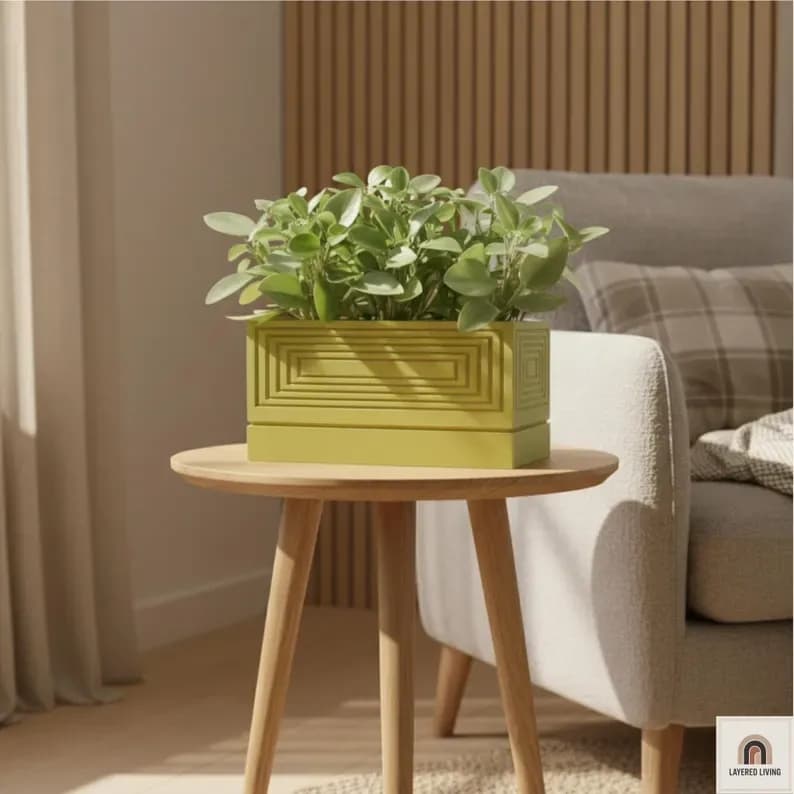 Moderne rechthoekige plantenbak met afwatering